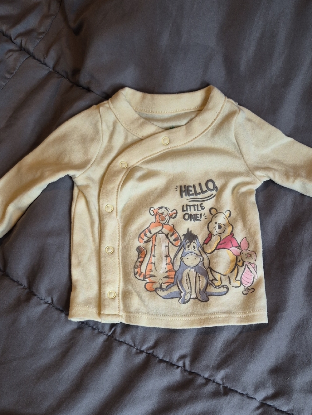 Disney Cream Winnie the Pooh Wrap-Style Long Sleeve Top